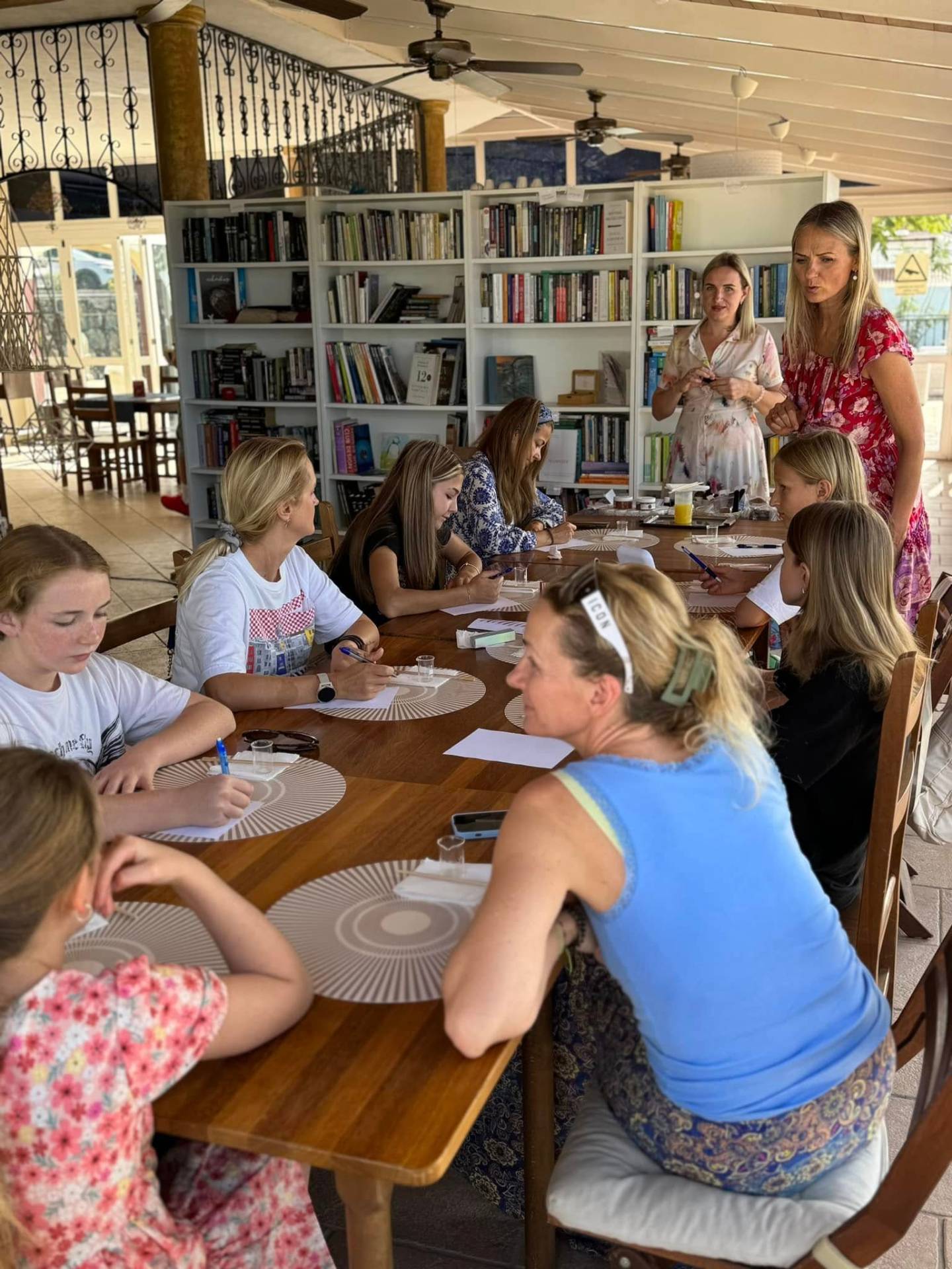 Calligraphy and lettering class in the library